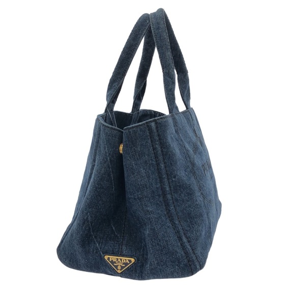 Prada Canapa Tote Navy Bag Denim - Picture 1 of 12